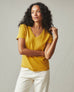 Women's Premium Slub V-Neck Tee - Golden Honey
